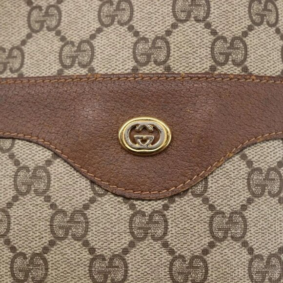 GUCCI GG Supreme Web Sherry Line Tote Bag PVC Beige Red 89 02 003 Auth 145657 - Picture 10 of 16